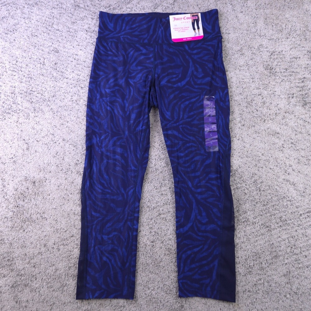 Juicy Couture Sport Leggings Womens Size Small Essential Crop Blue 22 Inseam NWT